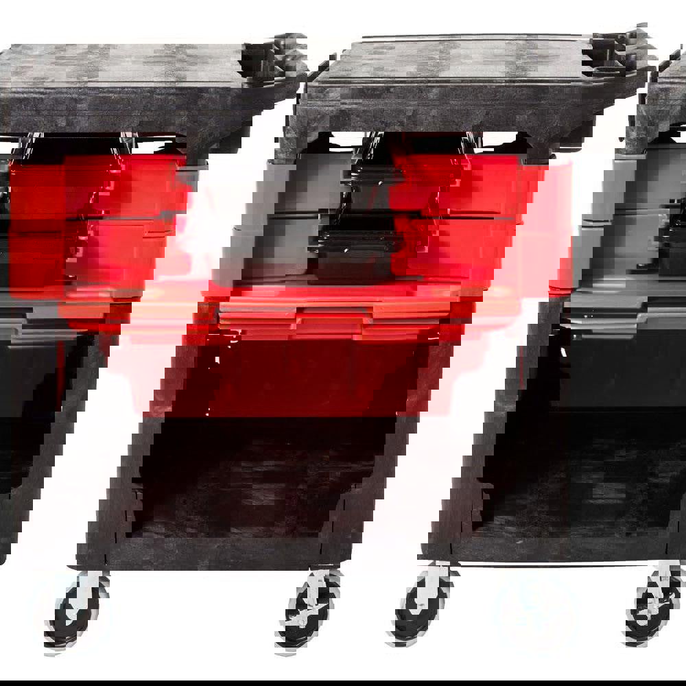 Trades Cart with Locking Storage Area, Plastic, 2 Shelves, 2 Drawers, 330 lb Capacity, 19.25